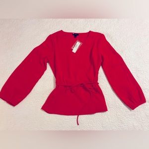 NWT Crimson Red J. Crew Blouse